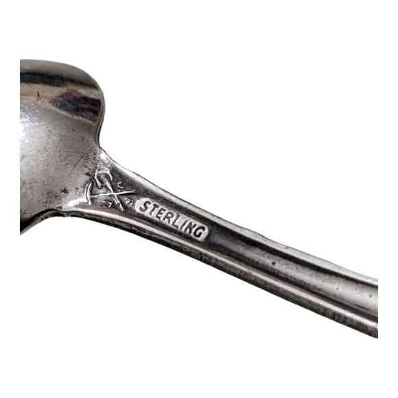 Washington Mt Rainier Enamel Sterling Souvenir Spoon FJT Mining Pick & Shovel - Picture 4 of 5